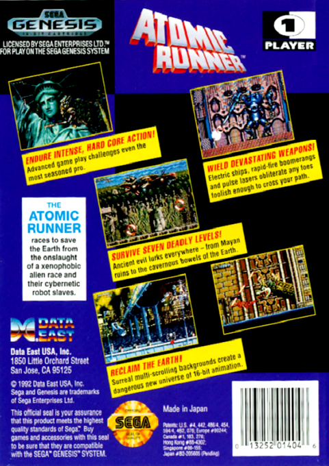 Atomic Runner — Box back