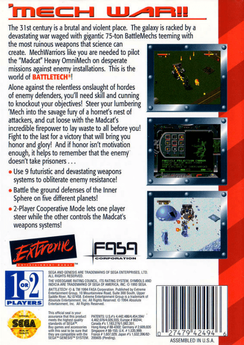 BattleTech : A Game of Armored Combat — Box back