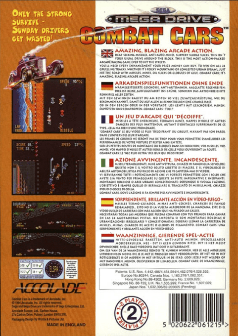 Combat Cars — Box back
