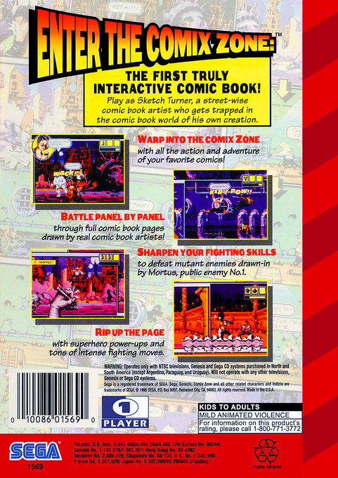 Comix Zone — Box back