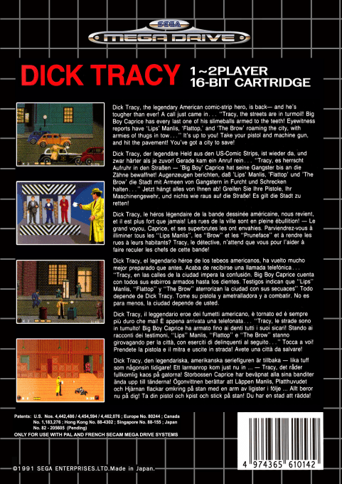 Dick Tracy — Box back