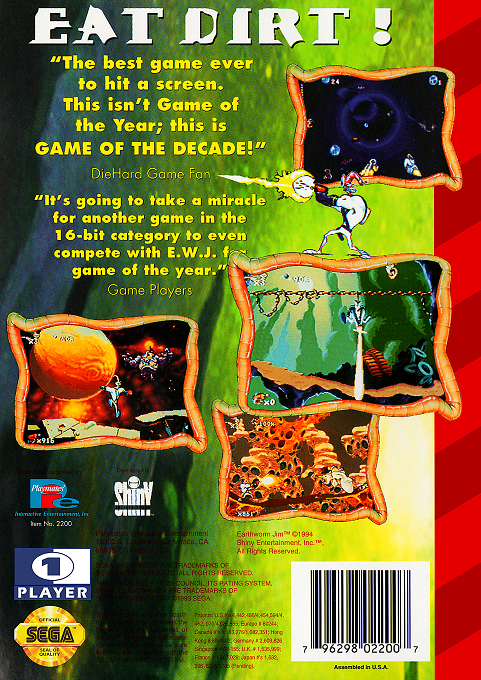 Earthworm Jim — Box back