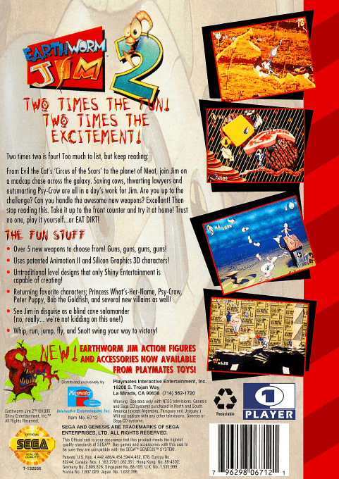 Earthworm Jim 2 — Box back
