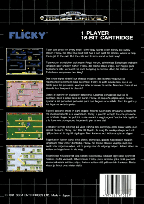 Flicky — Box back