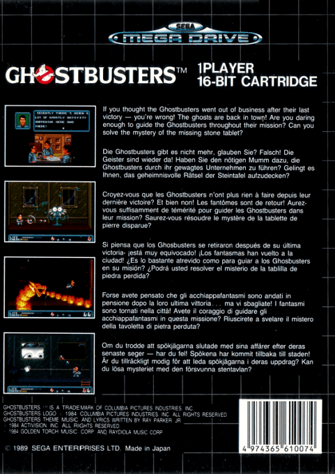 Ghostbusters — Box back