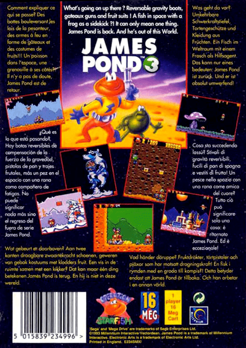 James Pond 3 — Box back