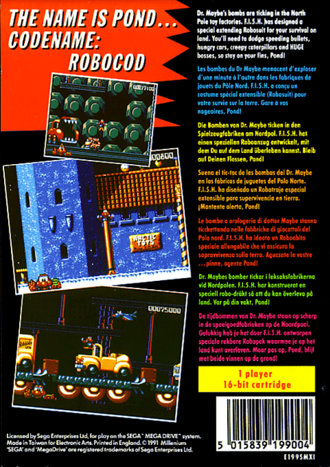 James Pond II : Codename, Robocod — Box back