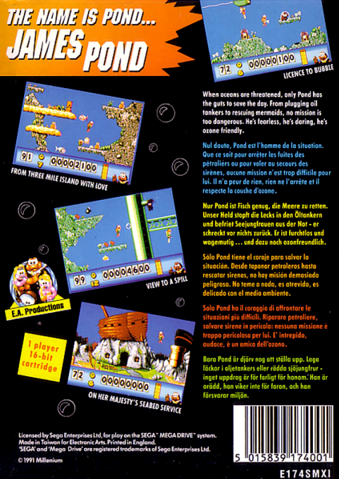 James Pond : Underwater Agent — Box back
