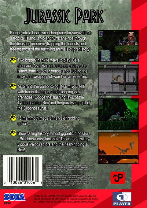 Jurassic Park — Box back
