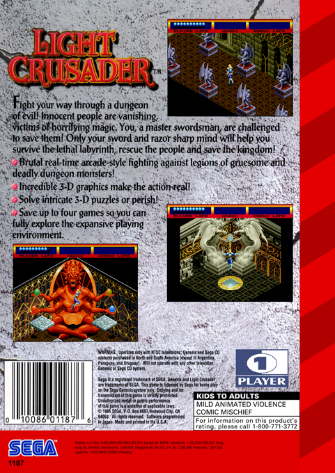 Light Crusader — Box back