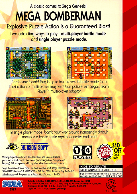 Mega Bomberman — Box back