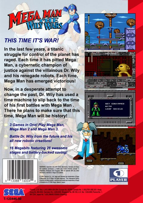 Mega Man : The Wily Wars — Box back