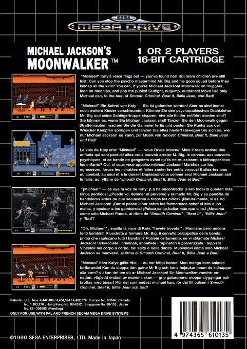 Michael Jackson's Moonwalker — Box back
