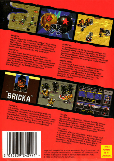 Mutant League Football — Box back