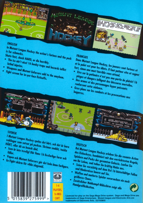 Mutant League Hockey — Box back