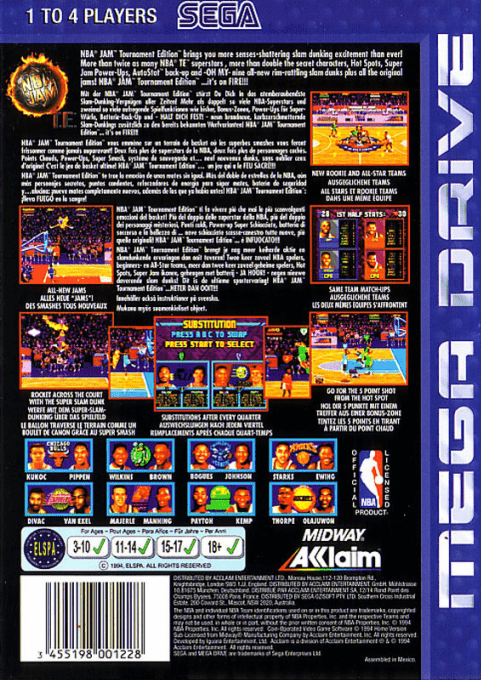 NBA Jam Tournament Edition — Box back
