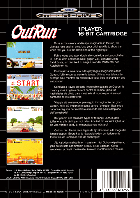OutRun — Box back