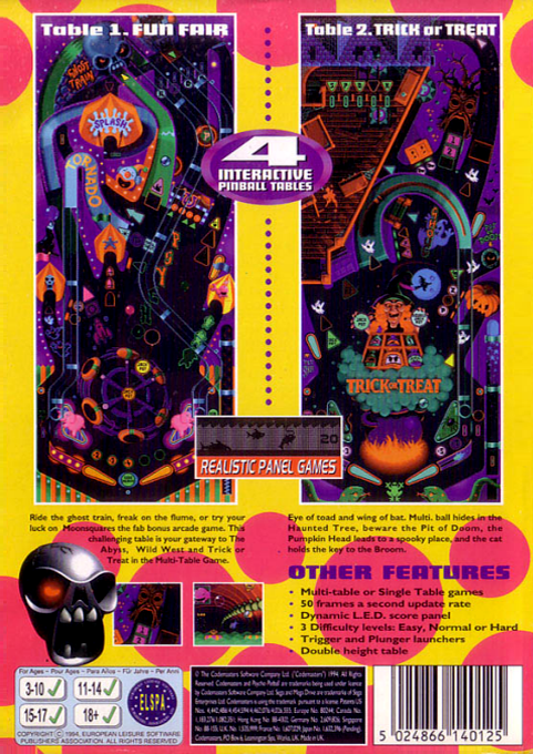 Psycho Pinball — Box back