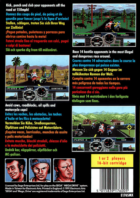 Road Rash — Box back