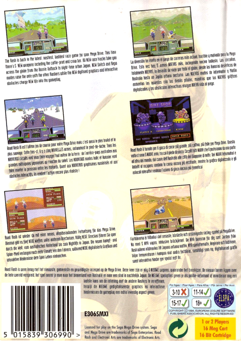 Road Rash 3 — Box back