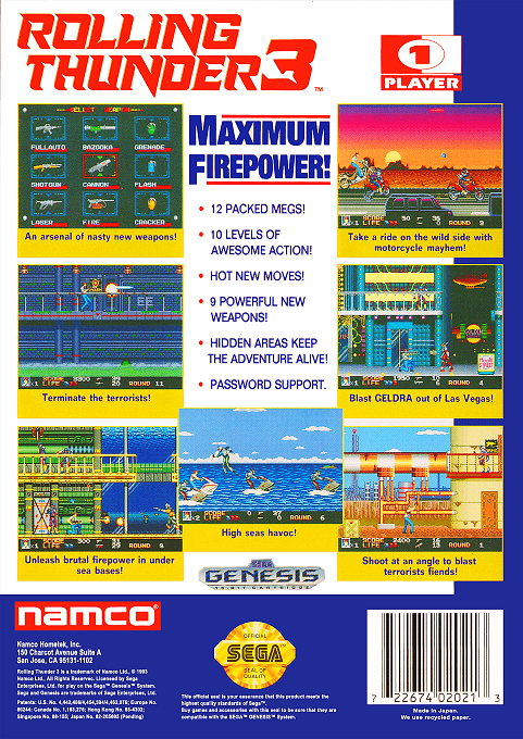 Rolling Thunder 3 — Box back