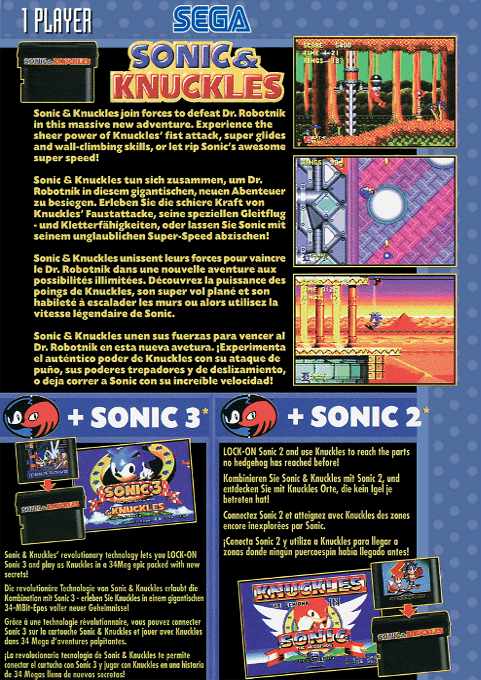 Sonic & Knuckles + Sonic The Hedgehog 3 — Box back
