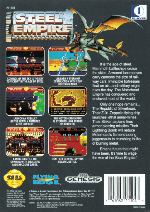 Steel Empire — Box back