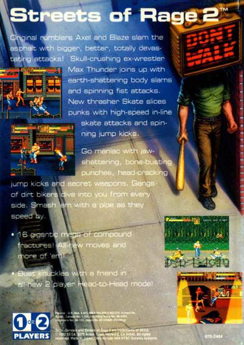 Streets of Rage 2 — Box back