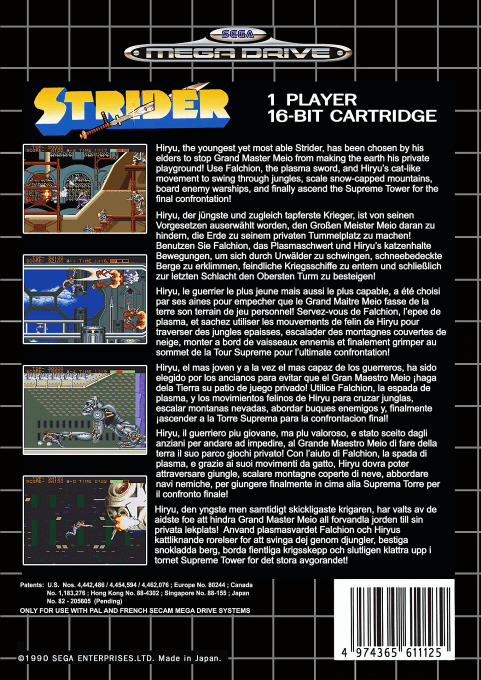 Strider — Box back