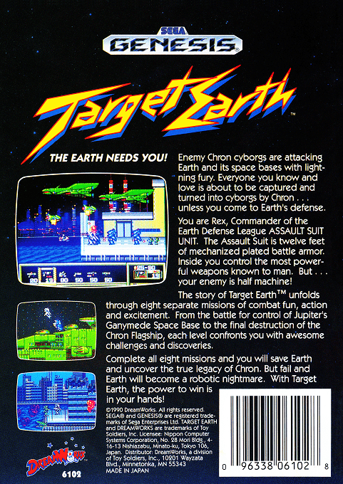Target Earth — Box back