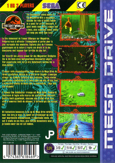 The Lost World : Jurassic Park — Box back
