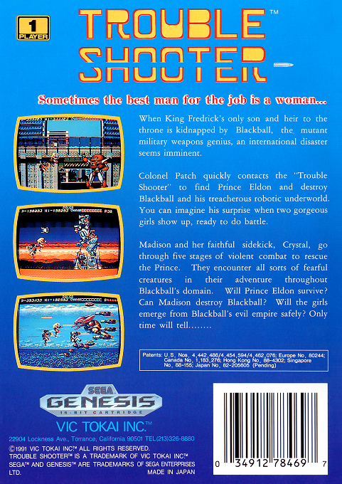 Trouble Shooter — Box back