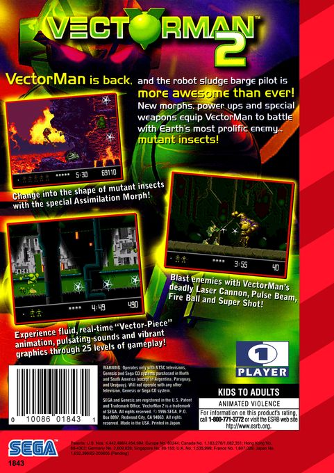 Vectorman 2 — Box back