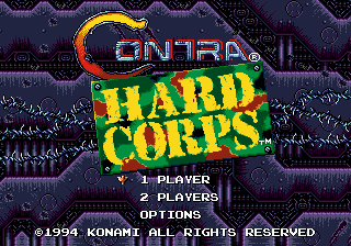 Contra : Hard Corps — Title screen