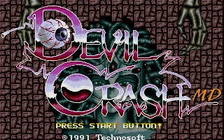 Devil Crash MD — Title screen