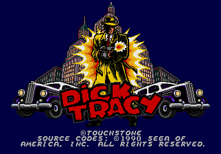 Dick Tracy — Title screen