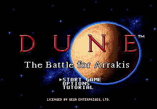 Dune : The Battle for Arrakis — Title screen