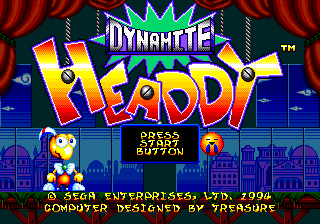 Dynamite Headdy — Title screen