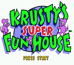 Krusty's Super Fun House — Title screen