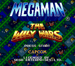 Mega Man : The Wily Wars — Title screen
