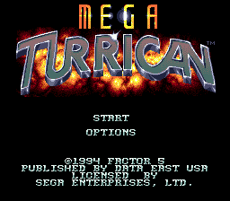 Mega Turrican — Title screen