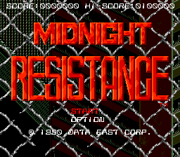 Midnight Resistance — Title screen