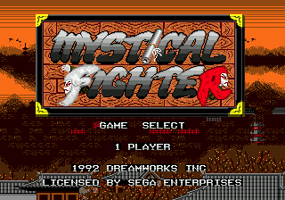 Mystical Fighter — Title screen