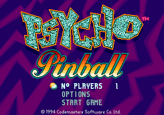 Psycho Pinball — Title screen