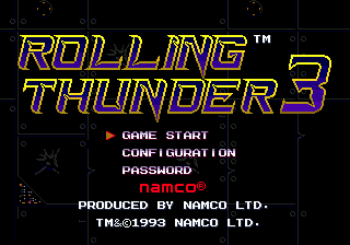 Rolling Thunder 3 — Title screen