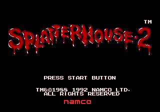 Splatterhouse 2 — Title screen