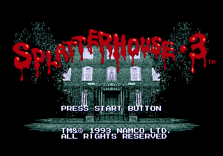 Splatterhouse 3 — Title screen