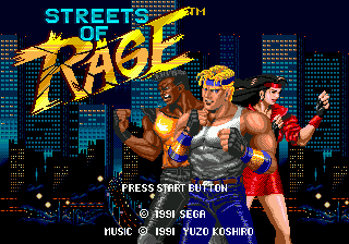 Streets of Rage — Title screen
