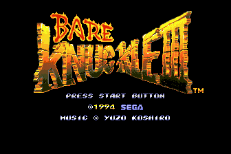 Streets of Rage 3 — Title screen