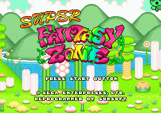 Super Fantasy Zone — Title screen